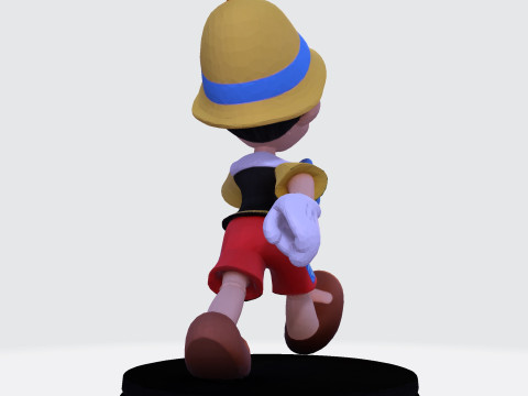 Stylized LowPoly Pinocchio Figurine 3D Print 3D print model 3D 프린트 모델