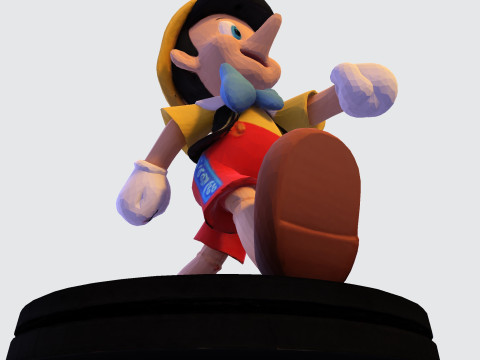 Stylized LowPoly Pinocchio Figurine 3D Print 3D print model 3D 프린트 모델