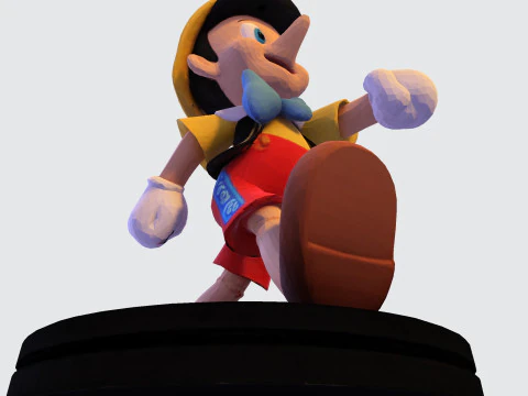 Stylized LowPoly Pinocchio Figurine 3D Print 3D print model 3D Print Model