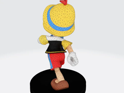 Stylized LowPoly Pinocchio Figurine 3D Print 3D print model 3D Print Model