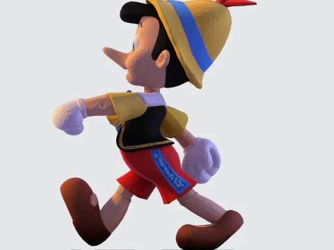 Stylized LowPoly Pinocchio Figurine 3D Print 3D print model 3D Print Model