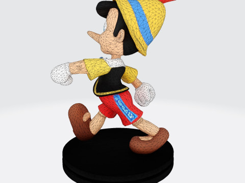 Stylized LowPoly Pinocchio Figurine 3D Print 3D print model 3D 프린트 모델