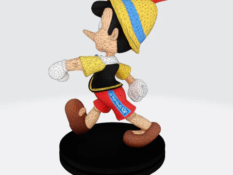 Stylized LowPoly Pinocchio Figurine 3D Print 3D print model 3D Print Model