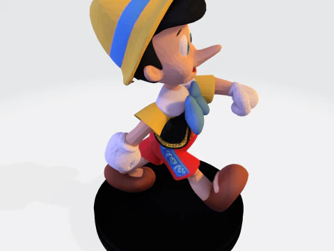 Stylized LowPoly Pinocchio Figurine 3D Print 3D print model 3D Print Model