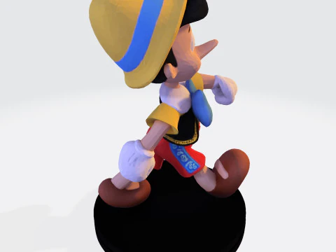 Stylized LowPoly Pinocchio Figurine 3D Print 3D print model 3D Print Model