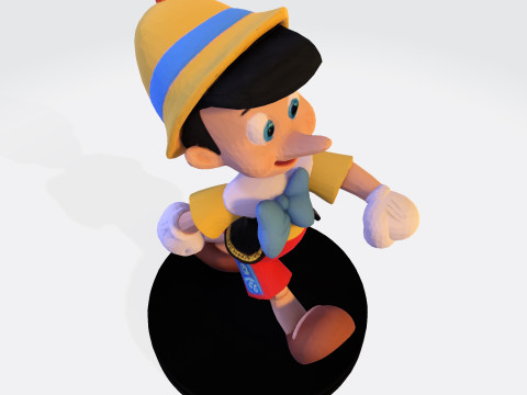 Stylized LowPoly Pinocchio Figurine 3D Print 3D print model 3D 프린트 모델