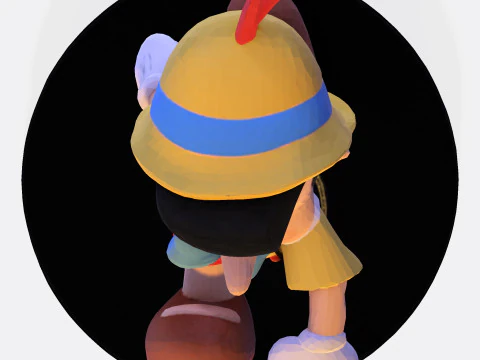 Stylized LowPoly Pinocchio Figurine 3D Print 3D print model 3D Print Model