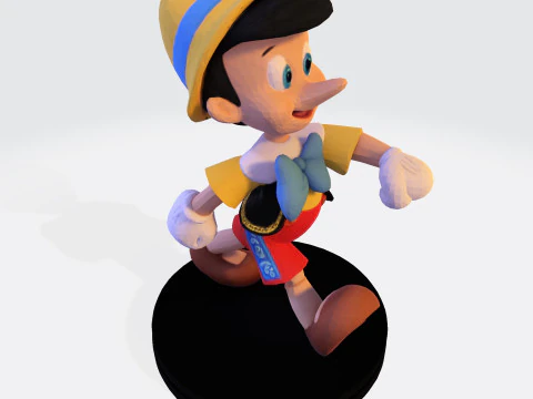 Stylized LowPoly Pinocchio Figurine 3D Print 3D print model 3D Print Model