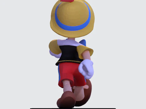 Stylized LowPoly Pinocchio Figurine 3D Print 3D print model 3D Print Model
