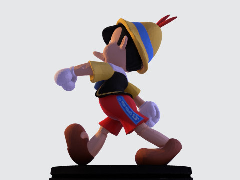 Stylized LowPoly Pinocchio Figurine 3D Print 3D print model 3D 프린트 모델