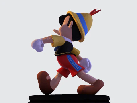 Stylized LowPoly Pinocchio Figurine 3D Print 3D print model 3D Print Model
