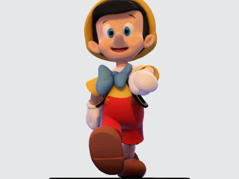 Stylized LowPoly Pinocchio Figurine 3D Print 3D print model 3D 프린트 모델