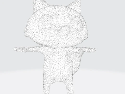 Adorable cartoon-style fox in T-pose 3D Model