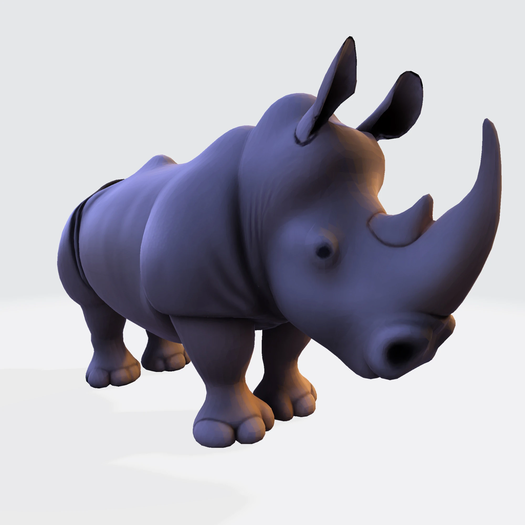 Stylized Rhino Rig-Ready for Animation 3D Printing Game Design 3D Model .c4d .max .obj .3ds .fbx .stl .blend 