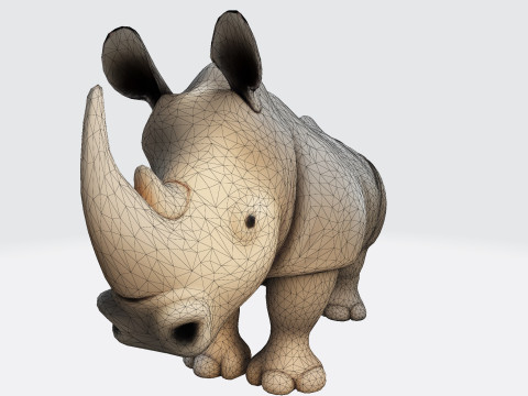 Stylized Rhino Rig-Ready for Animation 3D Printing Game Design 3D Модель