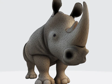 Stylized Rhino Rig-Ready for Animation 3D Printing Game Design 3D Model