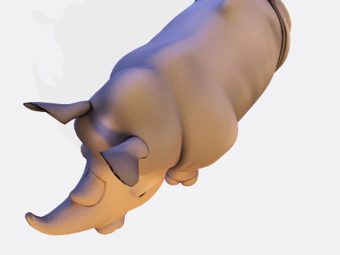 Stylized Rhino Rig-Ready for Animation 3D Printing Game Design 3D Model