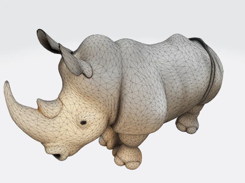 Stylized Rhino Rig-Ready for Animation 3D Printing Game Design 3D Model