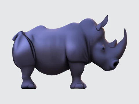 Stylized Rhino Rig-Ready for Animation 3D Printing Game Design 3D Model