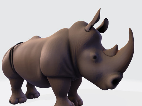 Stylized Rhino Rig-Ready for Animation 3D Printing Game Design 3D Модель