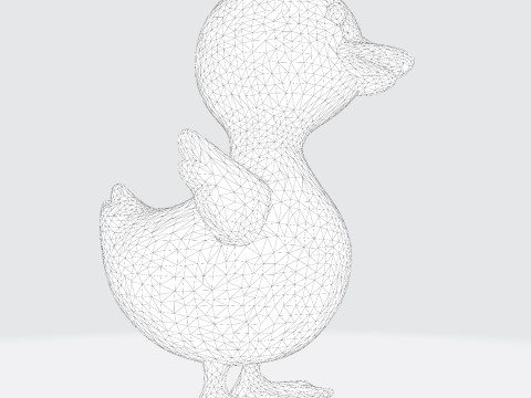 Cartoon Blue Duck Rigged for Animation Games and 3D Printing 3D Model