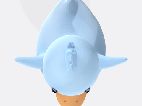 Cartoon Blue Duck Rigged for Animation Games and 3D Printing 3D Model