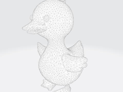 Cartoon Blue Duck Rigged for Animation Games and 3D Printing 3D Model