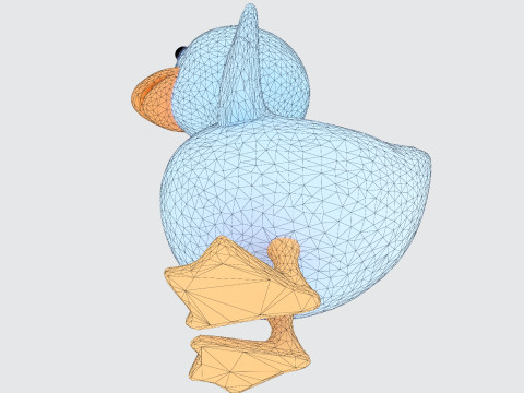Cartoon Blue Duck Rigged for Animation Games and 3D Printing 3D Model