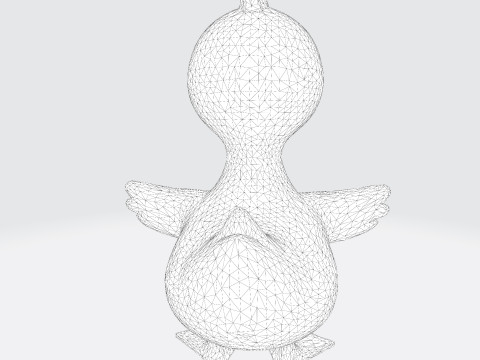 Cartoon Blue Duck Rigged for Animation Games and 3D Printing 3D Model