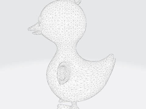 Cartoon Blue Duck Rigged for Animation Games and 3D Printing 3D Model
