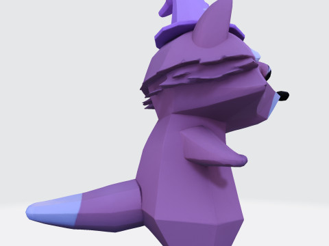 Cartoon Raccoon Low-Poly Rigging-Ready Printable for Games Animation Indie Projects Modello 3D