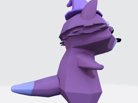 Cartoon Raccoon Low-Poly Rigging-Ready Printable for Games Animation Indie Projects 3D Model