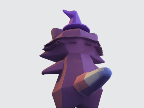 Cartoon Raccoon Low-Poly Rigging-Ready Printable for Games Animation Indie Projects 3D Model