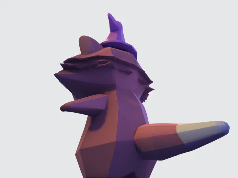 Cartoon Raccoon Low-Poly Rigging-Ready Printable for Games Animation Indie Projects 3D Model