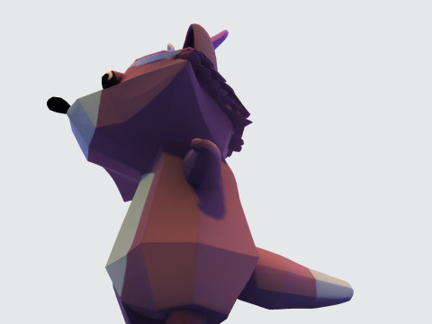 Cartoon Raccoon Low-Poly Rigging-Ready Printable for Games Animation Indie Projects Modello 3D