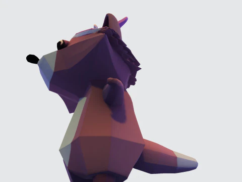 Cartoon Raccoon Low-Poly Rigging-Ready Printable for Games Animation Indie Projects 3D Model