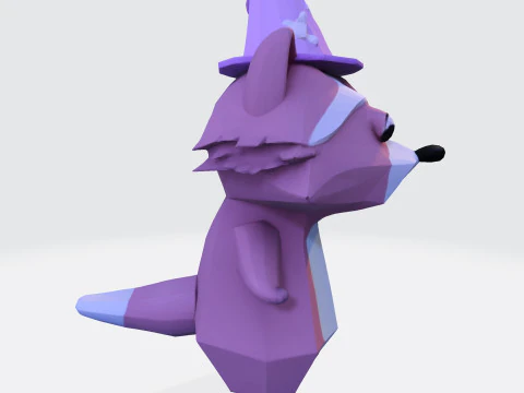 Cartoon Raccoon Low-Poly Rigging-Ready Printable for Games Animation Indie Projects 3D Model