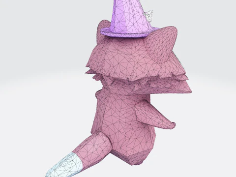 Cartoon Raccoon Low-Poly Rigging-Ready Printable for Games Animation Indie Projects 3D Model
