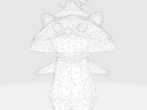 Cartoon Raccoon Low-Poly Rigging-Ready Printable for Games Animation Indie Projects Modello 3D