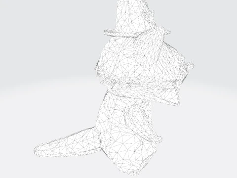 Cartoon Raccoon Low-Poly Rigging-Ready Printable for Games Animation Indie Projects 3D Model