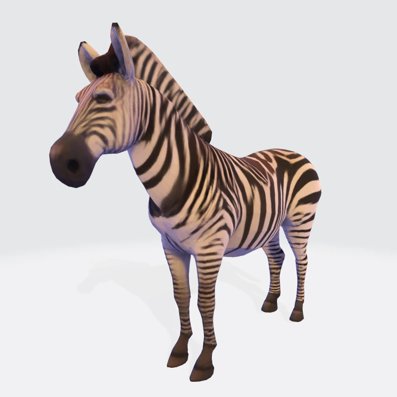 Реалистичный ресурс Zebra, готовый к печати, оптимизированный для игры 3D Модель .c4d .max .obj .3ds .fbx .stl .blend 