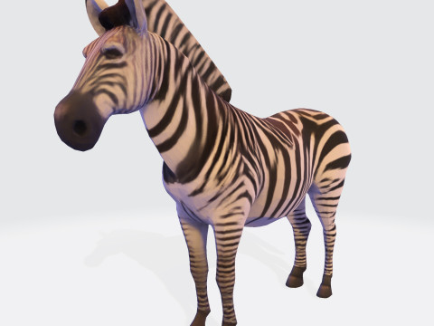 Realistic Zebra Rigging-Ready Printable Game-Optimized Asset Modello 3D