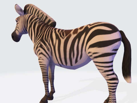 Realistic Zebra Rigging-Ready Printable Game-Optimized Asset Modello 3D