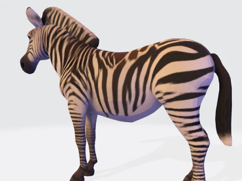 Реалистичный ресурс Zebra, готовый к печати, оптимизированный для игры 3D Модель