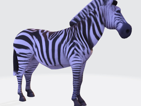 Realistic Zebra Rigging-Ready Printable Game-Optimized Asset Modello 3D