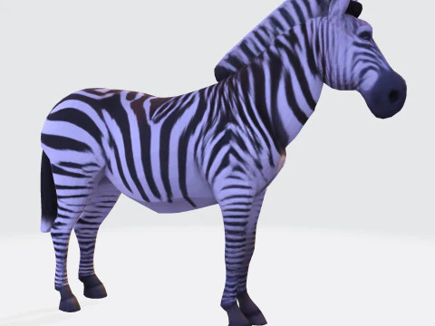 Реалистичный ресурс Zebra, готовый к печати, оптимизированный для игры 3D Модель