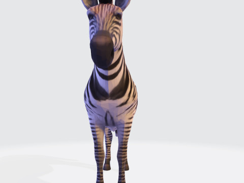 Realistic Zebra Rigging-Ready Printable Game-Optimized Asset Modello 3D
