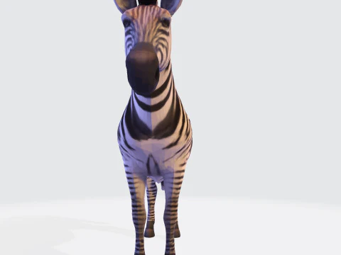 Реалистичный ресурс Zebra, готовый к печати, оптимизированный для игры 3D Модель