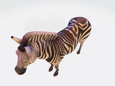 Реалистичный ресурс Zebra, готовый к печати, оптимизированный для игры 3D Модель