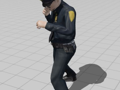 लो पॉली पुलिस ऑफिसर 3डी कैरेक्टर गेम रेडी रिग्ड एनिमेटेड यूनिटी अनरियल ब्लेंडर 3D मॉडल